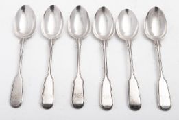 A set of six Victorian Fiddle and Thread