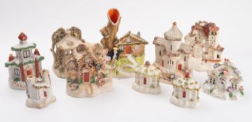 A collection of ten Staffordshire Pastel