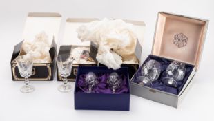 Four boxed Edinburgh Crystal wine glass