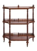 A Victorian mahogany whatnot, circa 1890