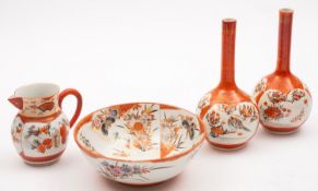 A pair of globular form Kutani vases. Wi