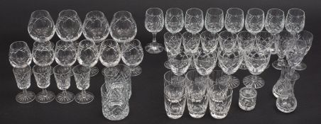 A collection of modern cut glassware. Co
