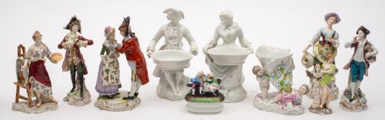 A collection of ten continental porcelai