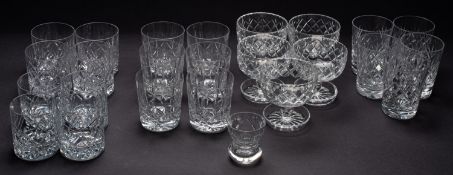 A collection of modern cut glass Tumbler