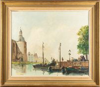 Three oil paintings comprising a landsca
