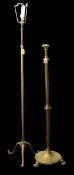 Two brass standard lamps, early 20th cen