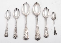 A mixed group of silver flatware includi