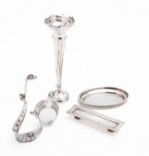 A mixed group of silver and silver plate
