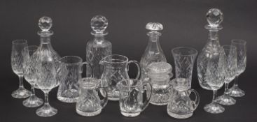 A collection of modern cut glassware. Co