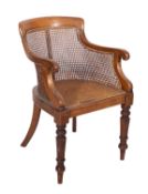 A Victorian mahogany and canework berger