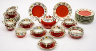 A Mid Century Norwegian Porsgrund ten piece tea service.