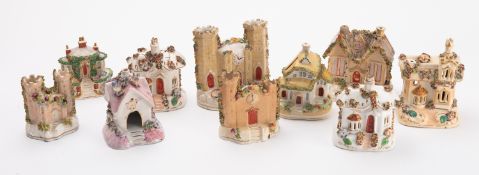A collection of ten Staffordshire Pastel