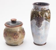A Royal Doulton stoneware vase and tobac