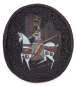 A pottery plaque, probably Swedish, of o