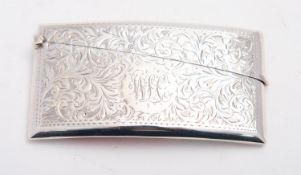 A George V silver concave card case by H