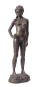 A 'bronzed' resin model of a female nude