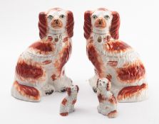 A pair of Staffordshire dogs. Together w