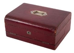 An Edwardian red leather correspondence case,