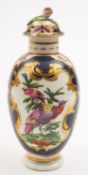 A First Period Worcester tea canister and cover with bud finial,