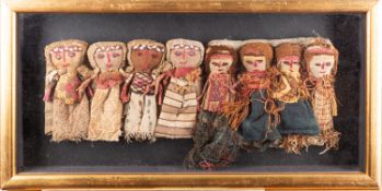 A group of eight textile Burial Dolls, probably Chancay culture, Peru,