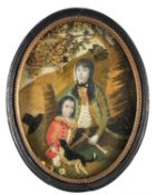 A pair of George III oval pastel,