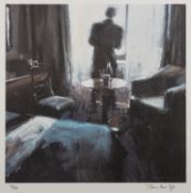 *James Hart Dyke (British, b.1966) - Waiting in the Hotel Room - Lithograph - 25.5 x 25.5cm - 48.