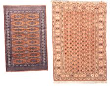 A Pakistan rug, of Turkoman design, the camel field with an all over geometric design,