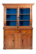 A Victorian pine and glazed display cabinet,