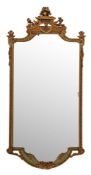 A painted and parcel giltwood and composition framed wall mirror