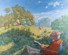 *Francis Hewlett (British, 1930-2012) - Welsh Idyll - Oil on canvas (unframed) - 61.