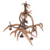 A large deer antler electrolier, late 19th /early 20th century;