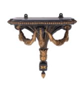 A carved, ebonised and parcel giltwood wall bracket in Louis XVI taste,