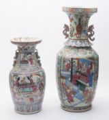 Two Chinese Canton famille rose vases,