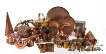 A diverse collection of domestic metalware,