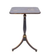 A Regency black lacquered and parcel gilt occasional table in Chinoiserie taste,