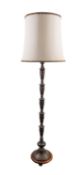 An Oriental metal standard lamp,