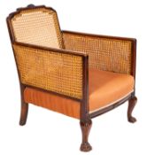 A Victorian mahogany and canework Bergere chair,
