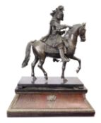 After François Girardon (1628 - 1715), a fine patinated bronze equestrian group