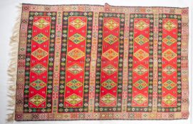 A Kelim flatweave carpet, possibly Rumanian,