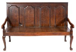 A George II oak settle,