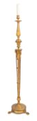 A gilt metal standard lamp in regency style,