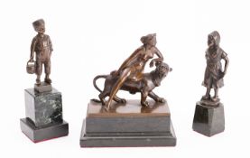After Johann Heinrich von Dannecker - Ariadne and the Panther, patinated bronze,