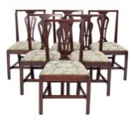 A set of six mahogany side chairs in George III style,