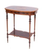 A mahogany and marquetry occasional table in Louis XVI style,