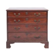 A George III mahogany chest of drawers,