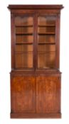 A George IV mahogany and glazed cabinet bookcase,