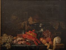 Follower of Cornelius de Heem (Dutch,1631-1695) - Still Life with a Lobster, a peeled lemon,