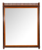 A Victorian rectangular oak wall mirror in Reformed Gothic taste,