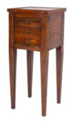 An Italian walnut and marquetry commodino in the manner of Giuseppe Maggiolini,