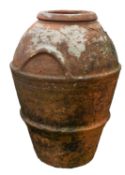 A large terracotta jar, probably Italian, early 20th century; of ovoid form,